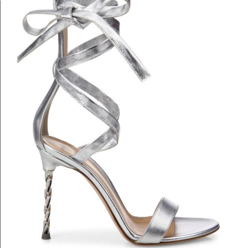 Gianvito Rossi Folie Metallic Ankle-Wrap Sandal